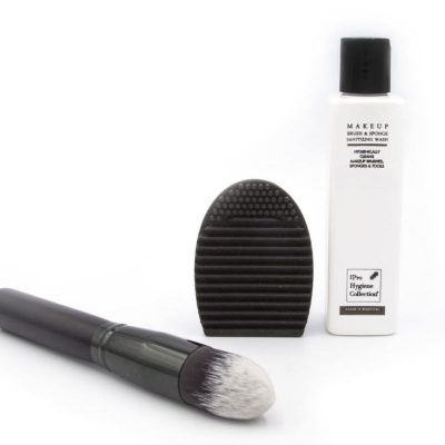 brush egg with makeup brush cleaner by The Pro Hygiene Collection