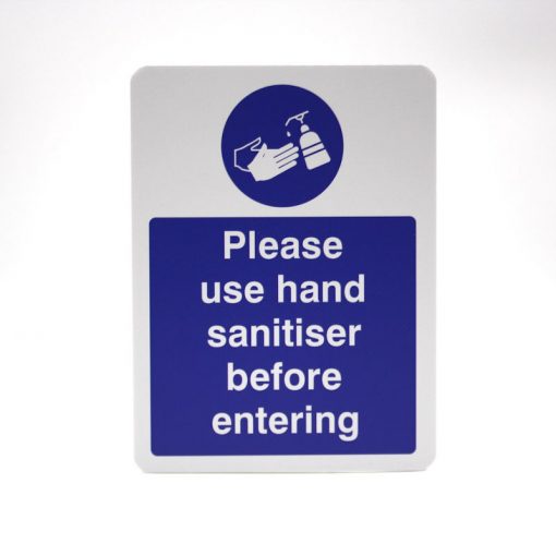 hand sanitising sign